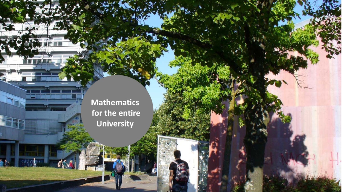 View on the campus and text: Mathematics for the entire university 