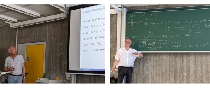 Prof. Gunter Malle and Prof. Klaus Altmann at the lecture 